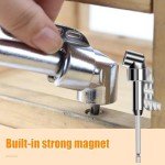 2025 New 105 Degree Right Angle Drill Adapter, Corner Tool Screw Hub with Multi-function Bend Screwdriver Bit, 1/4" Hex Shank Driver Angle Drill Attachment for Household Work (Short)