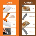 Matework 4 Inches Spackle Knife Tools, Putty Knife Scraper, Ergonomic Grip Tapping Knife with Hammer End for Drywall Work