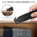 Therwen 10 Pcs Safety Box Cutter Knife of Stainless Steel Concealed Blade Package Opener with Tape Splitter for Carton Cardboard Wrap Letter Work Bag Straps Film Utility Tool, Black