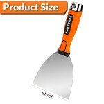 Matework 4 Inches Spackle Knife Tools, Putty Knife Scraper, Ergonomic Grip Tapping Knife with Hammer End for Drywall Work