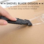 Therwen 10 Pcs Safety Box Cutter Knife of Stainless Steel Concealed Blade Package Opener with Tape Splitter for Carton Cardboard Wrap Letter Work Bag Straps Film Utility Tool, Black