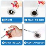 Drain Snake Hair Drain Clog Remover Tool, Sink Drain Cleaner for Toilet Sewer Shower Kitchen Bathroom Tub Clogged Drains Opener Cleaning Tool (63 Inch)