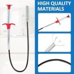 Drain Snake Hair Drain Clog Remover Tool, Sink Drain Cleaner for Toilet Sewer Shower Kitchen Bathroom Tub Clogged Drains Opener Cleaning Tool (63 Inch)