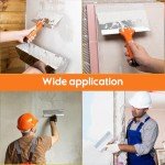 Matework 4 Inches Spackle Knife Tools, Putty Knife Scraper, Ergonomic Grip Tapping Knife with Hammer End for Drywall Work