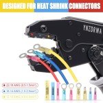 YNZDRWA Crimping Tool for Heat Shrink Connectors, Upgraded Wire Crimper Tool, Ratcheting Wire Terminal Crimper - Crimping Pliers - Ratchet Terminal Crimper for 10 to 22 AWG Wire