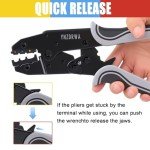 YNZDRWA Crimping Tool for Heat Shrink Connectors, Upgraded Wire Crimper Tool, Ratcheting Wire Terminal Crimper - Crimping Pliers - Ratchet Terminal Crimper for 10 to 22 AWG Wire