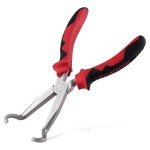 LEONTOOL 8 Inch Hose Grip Pliers Offset Spark Plug Boot Removal Pliers Serrated Jaws Hose Ring Pliers Ring Nose Pliers Circle Pliers O-Shape Plier Cable Clamp Removal Tool for Auto Vehicle Maintenance
