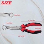 LEONTOOL 8 Inch Hose Grip Pliers Offset Spark Plug Boot Removal Pliers Serrated Jaws Hose Ring Pliers Ring Nose Pliers Circle Pliers O-Shape Plier Cable Clamp Removal Tool for Auto Vehicle Maintenance