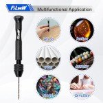 FiLwW Pin Vise Hand Drill, 18 Pieces Hand Drill Bits Set, Manual Craft Drill Sharp HSS Micro Mini Twist Drill Bits Set, Small Rotary Tools for Wood, Plastic, Miniature
