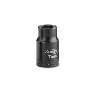 AKM TOOL 1/4 Inch Drive 7mm Magnetic Impact Socket Set, 1 PCS Metric, 6 Point, Cr-Mo, Square Drive, Magnetic Socket with Impact Socket Adapter, Universal Joint & Extension