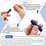 FiLwW Pin Vise Hand Drill, 18 Pieces Hand Drill Bits Set, Manual Craft Drill Sharp HSS Micro Mini Twist Drill Bits Set, Small Rotary Tools for Wood, Plastic, Miniature