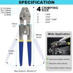 Tivorex Wire Rope Crimping Tool, Swager Tool for Aluminum Crimping Loop Sleeves up to 2.2mm, 1/64in to 3/32in Stainless Steel Cable Crimper for Cable Crimping and Swaging Projects
