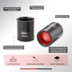 AKM TOOL 1/4 Inch Drive 7mm Magnetic Impact Socket Set, 1 PCS Metric, 6 Point, Cr-Mo, Square Drive, Magnetic Socket with Impact Socket Adapter, Universal Joint & Extension