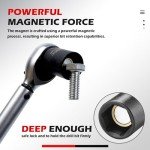 AKM TOOL 1/4 Inch Drive 7mm Magnetic Impact Socket Set, 1 PCS Metric, 6 Point, Cr-Mo, Square Drive, Magnetic Socket with Impact Socket Adapter, Universal Joint & Extension
