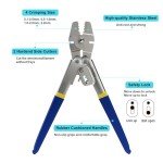 Tivorex Wire Rope Crimping Tool, Swager Tool for Aluminum Crimping Loop Sleeves up to 2.2mm, 1/64in to 3/32in Stainless Steel Cable Crimper for Cable Crimping and Swaging Projects