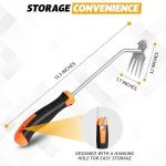 EcoNour 2-Pack Weed Puller Tool | Durable Stainless Steel with Ergonomic Soft-Grip Handle | 4-Tine Dual-Purpose Design for Weed Removal | Suitable for Digging and Versatile Gardening Tasks