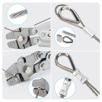 Tivorex Wire Rope Crimping Tool, Swager Tool for Aluminum Crimping Loop Sleeves up to 2.2mm, 1/64in to 3/32in Stainless Steel Cable Crimper for Cable Crimping and Swaging Projects