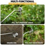 EcoNour 2-Pack Weed Puller Tool | Durable Stainless Steel with Ergonomic Soft-Grip Handle | 4-Tine Dual-Purpose Design for Weed Removal | Suitable for Digging and Versatile Gardening Tasks