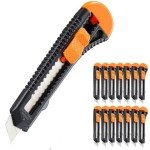 15-Pack Utility Knife, 18mm Retractable Box Cutter for Boxes, Cartons & Cardboard Cutting - Ideal for Home & Office Use