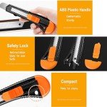 15-Pack Utility Knife, 18mm Retractable Box Cutter for Boxes, Cartons & Cardboard Cutting - Ideal for Home & Office Use