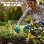 EcoNour 2-Pack Weed Puller Tool | Durable Stainless Steel with Ergonomic Soft-Grip Handle | 4-Tine Dual-Purpose Design for Weed Removal | Suitable for Digging and Versatile Gardening Tasks