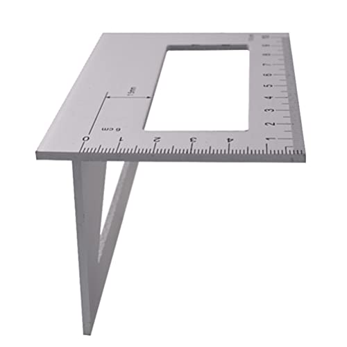 Healifty T Square Ruler Saddle Layout Square Gauge Woodworking Scribing Ruler 3D Mitre Angle 45/90 Degree Square Measuring Template Tool Aluminum Alloy Ruler for Carpenter T Square