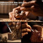 BAIQI Wood Carving Tools,Five or Six Different Drill Bits, DIY Carving Crafts Shape,3mm Shank Diameter,Sturdy Steel Culpture Tools (Wood Engraving Knife)