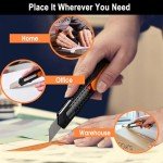 15-Pack Utility Knife, 18mm Retractable Box Cutter for Boxes, Cartons & Cardboard Cutting - Ideal for Home & Office Use