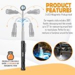 Gifts for Men Stocking Stuffers for Adults Christmas - Magnetic Flashlight Pickup Tool White Elephant Gifts for Adults Gifts for Men Who Have Everything Tools Him Dad Ideas Teens Husband Boyfriend