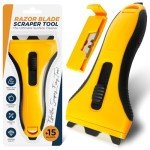 Razor Blade Scraper Tool With 15 Extra Blades - Razor Scraper Tool for Glass, Glass Stove Top Scraper, Scraper Tool Kitchen, Paint Scraper Tool, Glass Scraper, Window Scraper, Scraper For Cleaning
