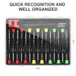 STREBITO 19-Piece Small Screwdriver Set, Mini Precision Screwdriver Set with Case, Phillips, Slotted, Torx, Tweezers, Precision Screwdriver Kit for Eyeglass, Watch, Jeweler, Computer, Laptop, Phone