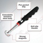 TOP MAGNETS Telescoping Magnetic Pickup Tool with 30LB,40LB,60LB, Magnet Stick Extendable up to 30in, Magnetic pickup tool with Three Removable Magnetic Head for Picking up Metal Tools, Great Gifts.