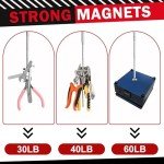 TOP MAGNETS Telescoping Magnetic Pickup Tool with 30LB,40LB,60LB, Magnet Stick Extendable up to 30in, Magnetic pickup tool with Three Removable Magnetic Head for Picking up Metal Tools, Great Gifts.