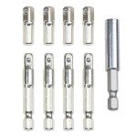 MORETOPGOOD 9PCS 1/4 Hex to 1/4 Socket Adapter Set, Impact Driver Power Tool Replacement Part Adapter for Drill Driver Socket Driver Electric and Pneumatic Drill, Automotive DIY