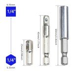 MORETOPGOOD 9PCS 1/4 Hex to 1/4 Socket Adapter Set, Impact Driver Power Tool Replacement Part Adapter for Drill Driver Socket Driver Electric and Pneumatic Drill, Automotive DIY