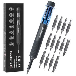 Sharden 27-in-1 Precision Screwdriver Set Multi Bit Small Screwdriver Magnetic Mini Screwdriver Set Pen Style Manual Repair Tool Kit for Eyeglass, Watch, Computer, Jewelers, Laptop, Electronics, Phone