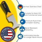 DEKOR Painters Tool - Size 2.56" - German Stainless Steel - Ergonomic and Flexible Caulking Tool and Putty Knife Scraper Tool - Hand Tools for Commercial and DIY Use - Made in Europe - Soft Grip