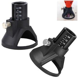 TorSor 2 Pack Rotary Tool Guide Router Attachement Locator Positioner with Depth Gauge for Cutting Carving Engraving Grinding Milling Cutter Electric Drill Bits Routering Tool Project Woodworking