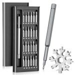 LOPLANE 25-in-1 Small Precision Screwdriver Set, Magnetic Repair Tool Kit for Laptop, Xbox, Macbook, iPhone, Watch, Glasses, 18-in-1 Snowflake Multi Tool with Bottle Opener, Stocking Stuffers for Men