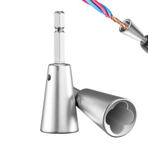 MXCOIRTP Wire Twister Tool for Drill, 2024 Upgrades Drill Wire Twister Connector, Wire Nut Twister for Drill 6mm Hex Shank Profession Electricians Tool for Electrical Power Drill, 2pcs