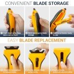 Razor Blade Scraper Tool With 15 Extra Blades - Razor Scraper Tool for Glass, Glass Stove Top Scraper, Scraper Tool Kitchen, Paint Scraper Tool, Glass Scraper, Window Scraper, Scraper For Cleaning