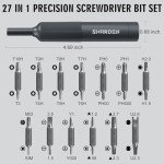 Sharden 27-in-1 Precision Screwdriver Set Multi Bit Small Screwdriver Magnetic Mini Screwdriver Set Pen Style Manual Repair Tool Kit for Eyeglass, Watch, Computer, Jewelers, Laptop, Electronics, Phone