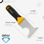 DEKOR Painters Tool - Size 2.56" - German Stainless Steel - Ergonomic and Flexible Caulking Tool and Putty Knife Scraper Tool - Hand Tools for Commercial and DIY Use - Made in Europe - Soft Grip