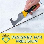 DEKOR Painters Tool - Size 2.56" - German Stainless Steel - Ergonomic and Flexible Caulking Tool and Putty Knife Scraper Tool - Hand Tools for Commercial and DIY Use - Made in Europe - Soft Grip