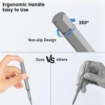 LOPLANE 25-in-1 Small Precision Screwdriver Set, Magnetic Repair Tool Kit for Laptop, Xbox, Macbook, iPhone, Watch, Glasses, 18-in-1 Snowflake Multi Tool with Bottle Opener, Stocking Stuffers for Men