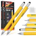 FLYHOMES Multitool Pen, 6 in 1 Multi tool Pen Set, Cool Gadgets for Men, Tools for Men, EDC, Birthday Gifts, Valentine Gifts for Men, Unique Tech Gifts for Men Who Have Everything (2PCS)