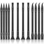 12 PCS Carbon Fiber Plastic Scrapers Tool, Non-Scratch Scraper Tool for Tight Spaces, Multi-Purpose Label Scraper Pen-Shaped, for Car Cleaning Supplies, Kitchen, Crevices, Stains (Black)