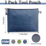 Giloner Tool Pouches With Zipper 3 Pack Waterproof Small Tool Bag, Practical Zippered Pouch Suitable For Organizing And Storing Tools, Gadgets, Cosmetics, Travel Accessories.