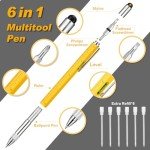 FLYHOMES Multitool Pen, 6 in 1 Multi tool Pen Set, Cool Gadgets for Men, Tools for Men, EDC, Birthday Gifts, Valentine Gifts for Men, Unique Tech Gifts for Men Who Have Everything (2PCS)