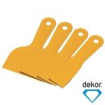 DEKOR Plastic Putty Knife Set - 4 pieces - Paint Scraper Tool Set - Durable Drywall Knife - Flexible Plastic Scraper Tool - Easy-to-Clean Paint Stripper for DIY and Professional Use - Made in Europe